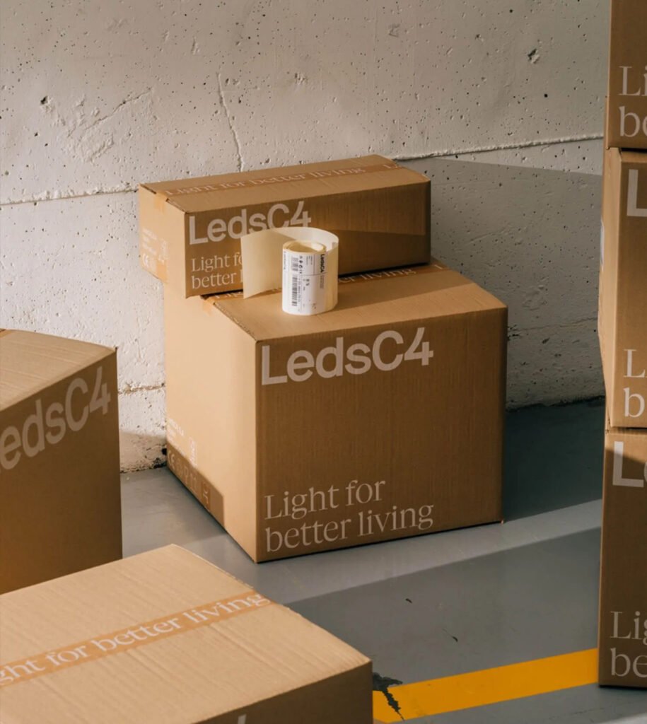 Packaging de lámparas con identidad de marca LedsC4