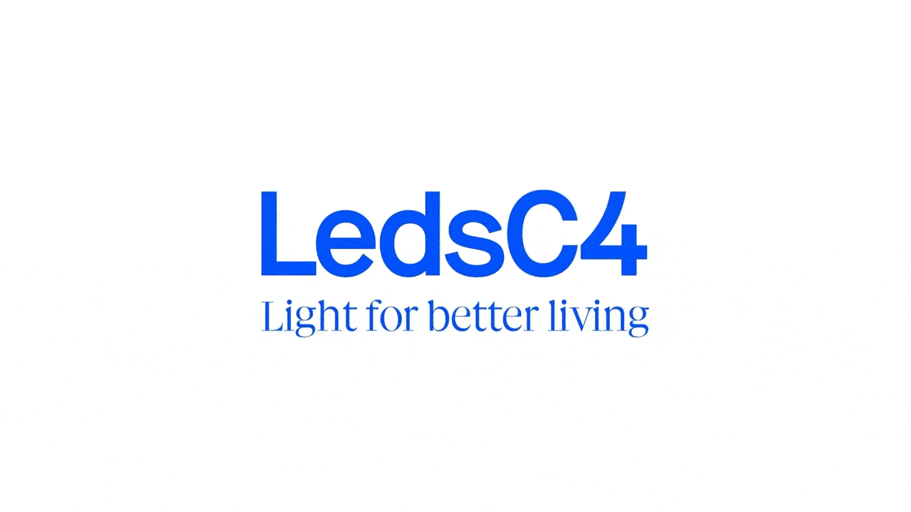 Sistema visual completo y tagline Light for Better Living de LedsC4